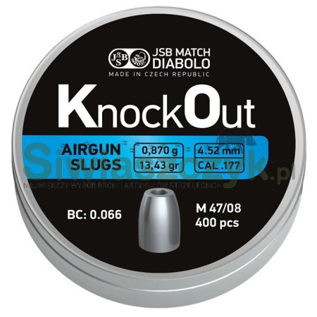 Śrut Diabolo JSB KnockOut Slugs 4,52/400 0,87g(13,43gr)(546126-400)-121011