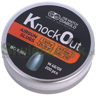 Śrut Diabolo JSB KnockOut Slugs 5,5/200 1,645g(25,39gr)(546122-200)-121014