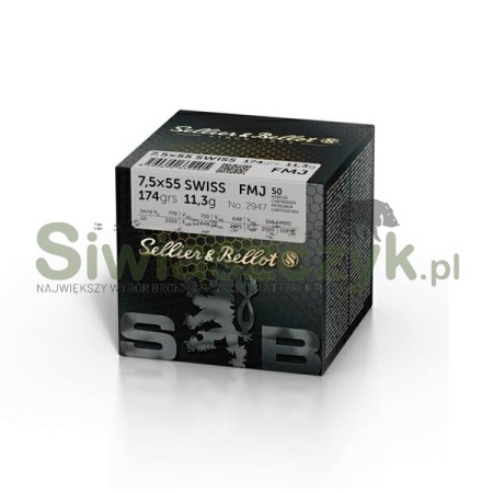 Amunicja S&B 7,5x55 SWISS FMJ (50) 11,3g(174gr)-115917