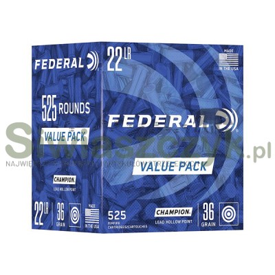 Amunicja FEDERAL 22 LR Champion Training Rimfire LHP 2,3g (36gr) (525 szt.)-166269
