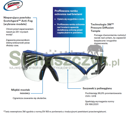 Okulary 3M SecureFit 400X zielone-00a80949058895878b74cb12d3fd2696