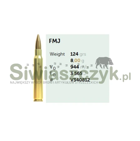 Amunicja S&B 30-06 FMJ Training 8g(124gr)-166414