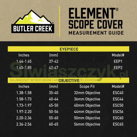 Osłona lunety BUTLER CREEK obiektyw (35-40mm)(ESC40)-166819