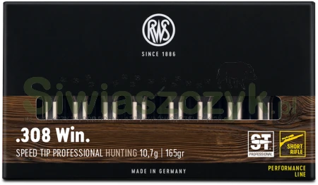Amunicja RWS .308 Win. Speed Tip Pro Short Rifle 10,7g (165gr)-167030