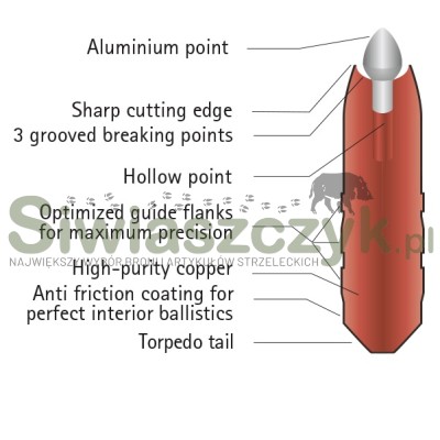 Amunicja BRENNEKE .30-06 - TAG / Torpedo Alternativ Bullet - 10,0g / 155gr - 091137-167199