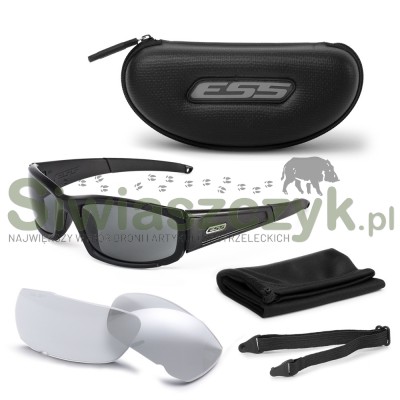 Okulary balistyczne ESS CDI - Czarny - Przezroczyste / Przyciemnione - 740-0296-167835