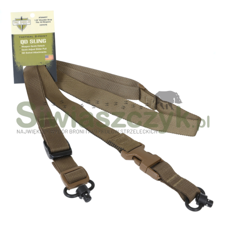 Pas nośny TAC SHIELD dwupunktowy z polimerowym zapięciem i metalowym złączem QD - Coyote-111534